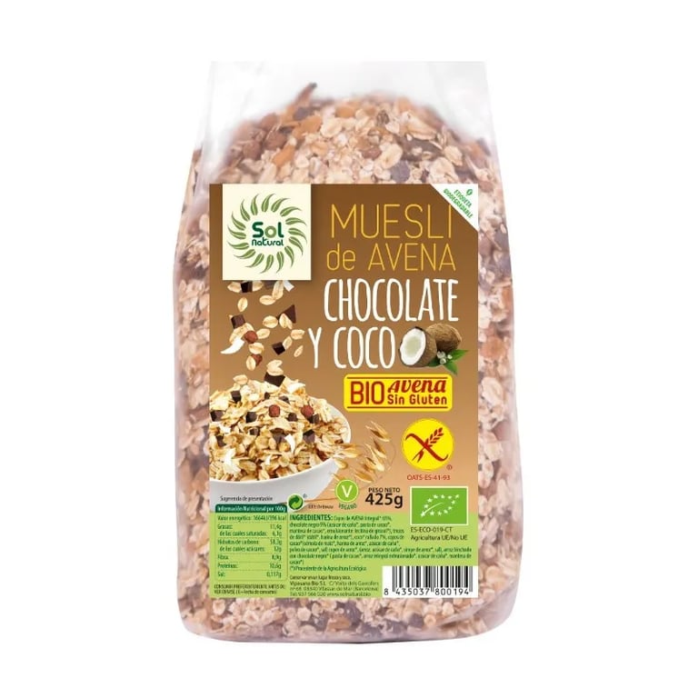 Muesli Bio Avoine Noix de Coco - Chocolat sans Gluten