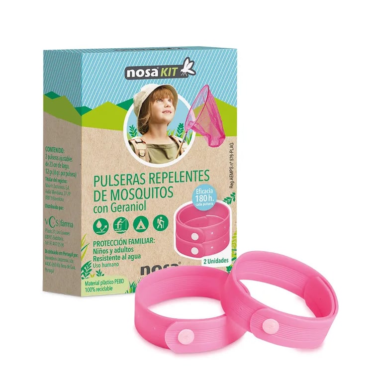 PULSERAS REPELENTES DE MOSQUITOS ROSA