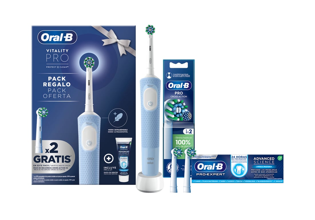 Oral-B Vitality Pro Protect Zahnbürste + 2 Ersatzteile + Zahnpasta von Oral-B