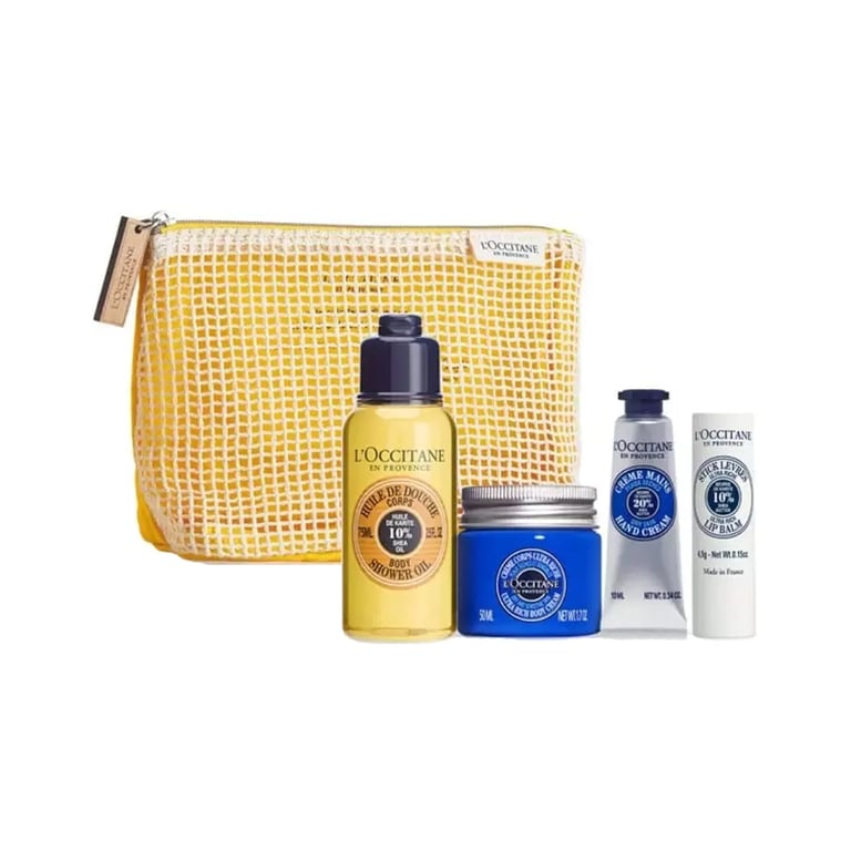 Karité Huile de Douche + Body Cream + Crème Mains + Lip Balm