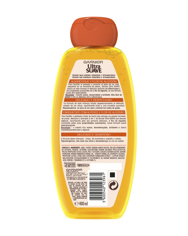 Ultra Suave Shampoo für Kinder mit Aprikose 400 ml von Garnier