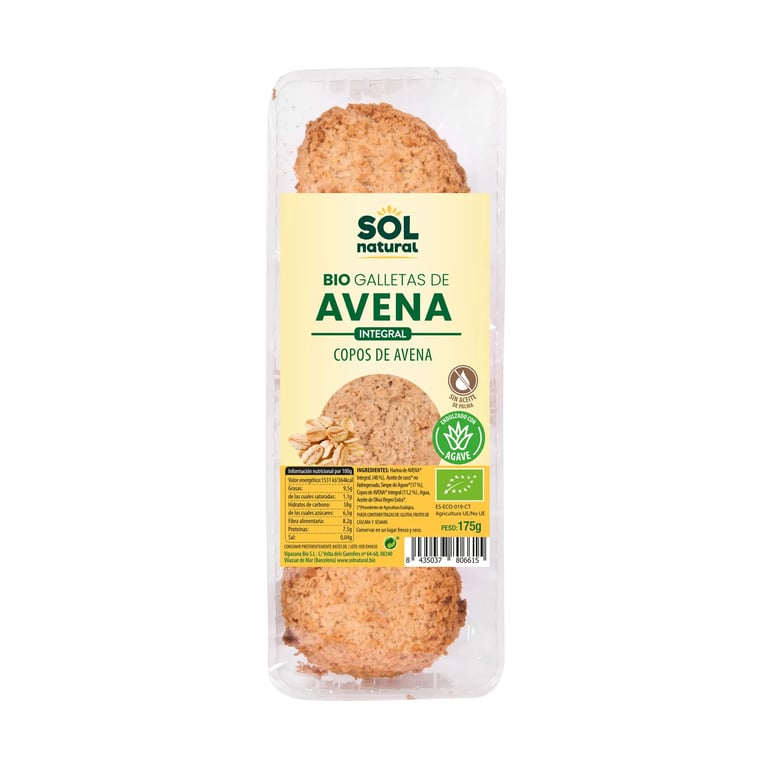 Biscuits D'Avoine et Agave Bio