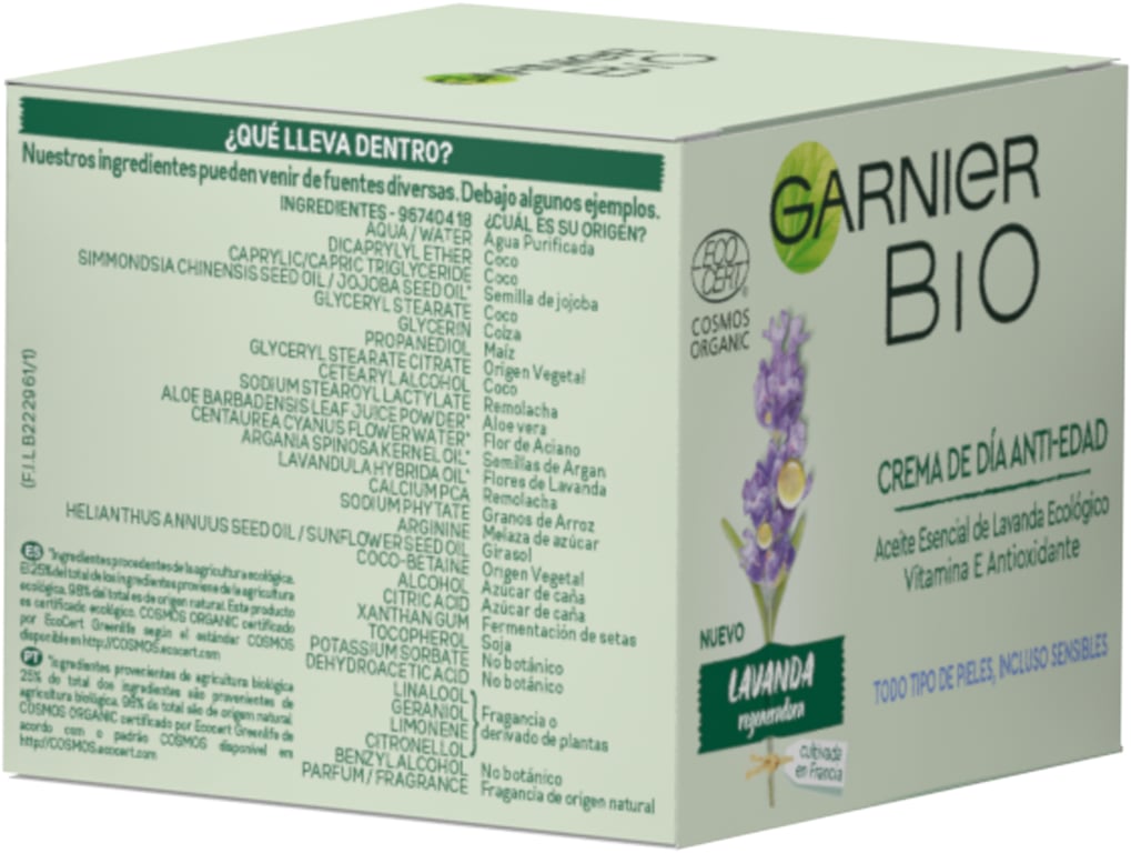 Crème de Jour Anti-Âge Lavande Bio 50 ml de Garnier