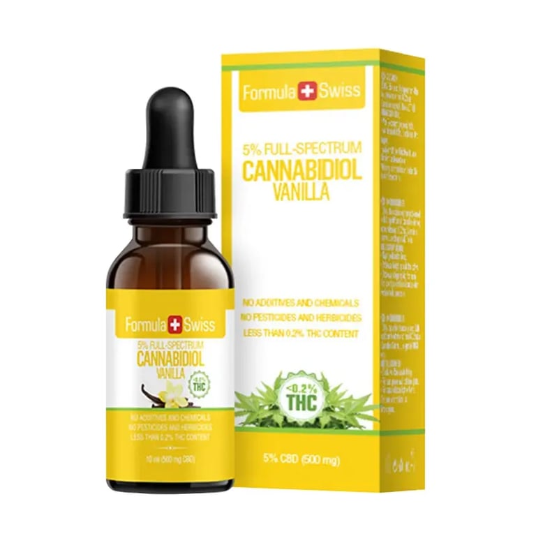 Cannabidiol Drops 5% CBD Vanilla Oil 500 mg <0,2% THC