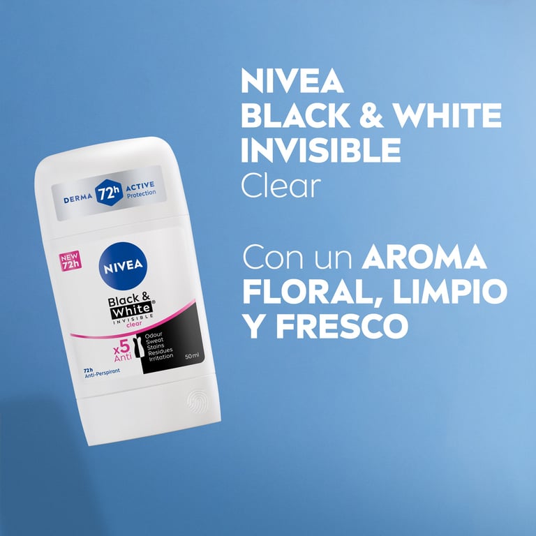Black & White Invisible Desodorante Stick 50 ml de Nivea