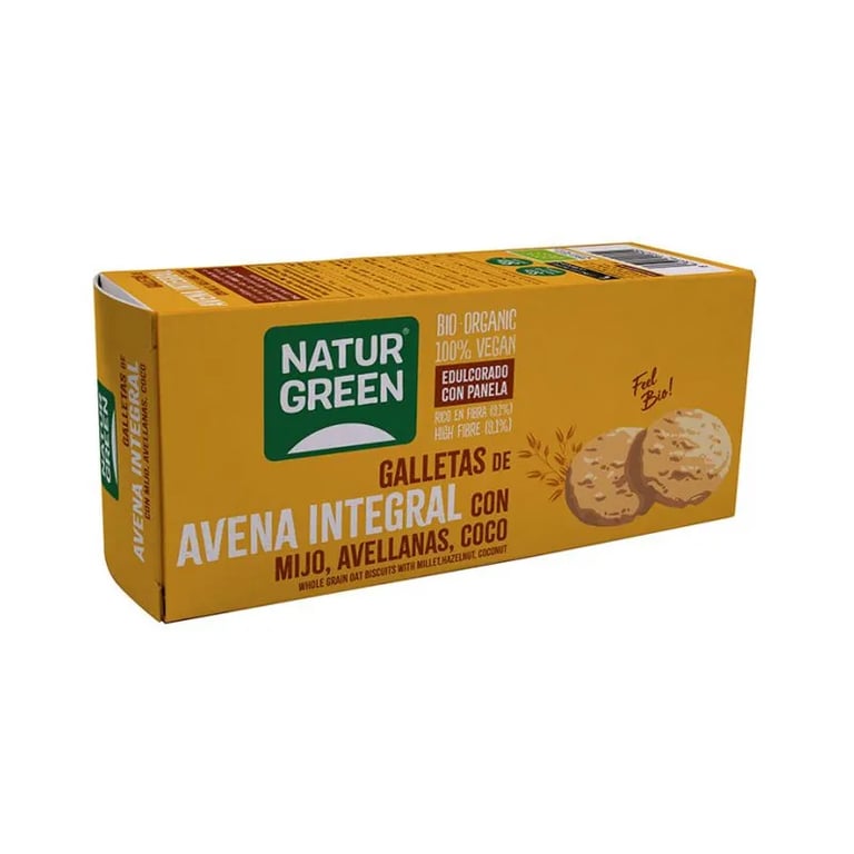 Biscotti di Avena Integrale con Miglio, Nocciole e Cocco