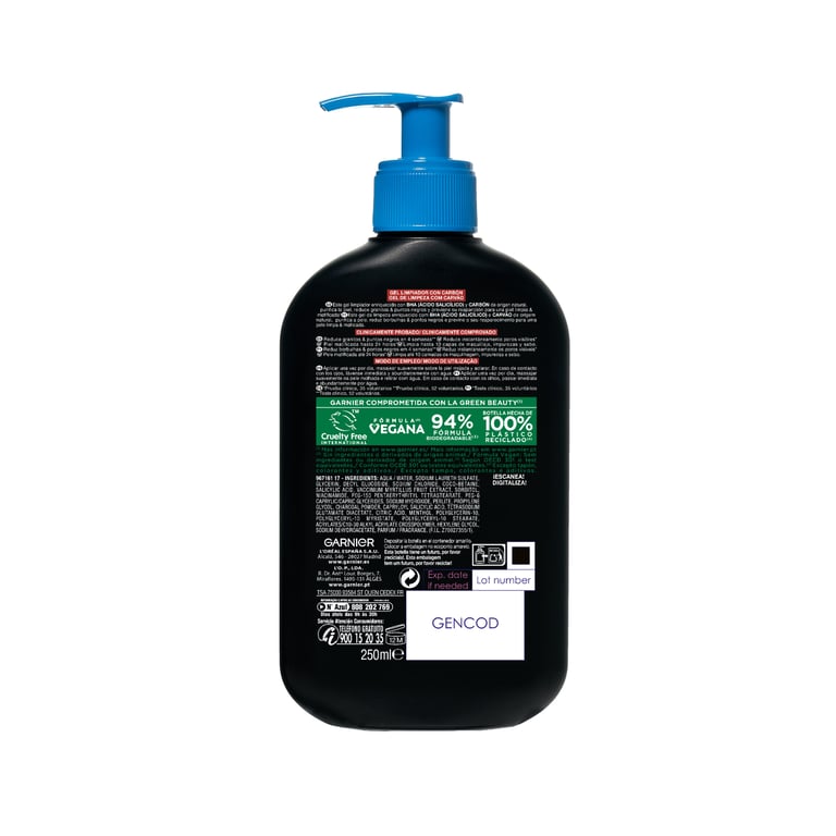 Pure Active Gel Limpeza Com Carvão 250 ml da Garnier