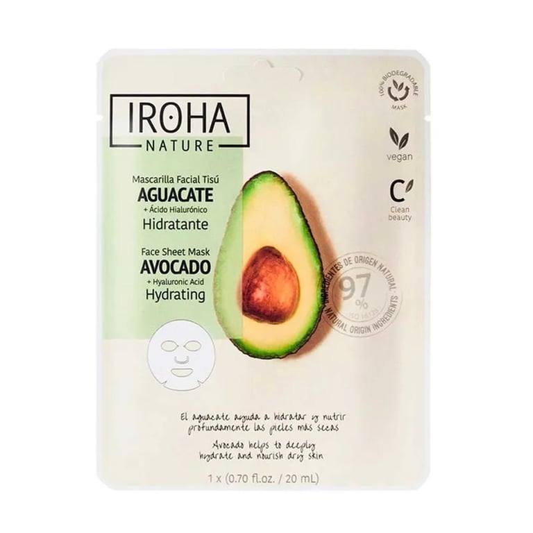 Maschera Viso Idratante Avocado e Acido Ialuronico