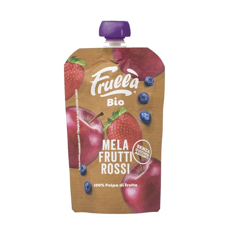Puré de Maçã, Mirtilos e Morango Bio