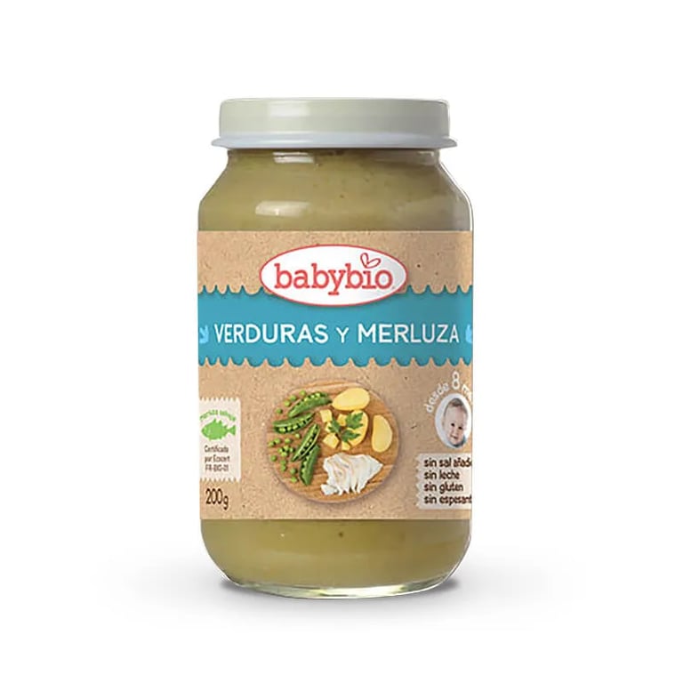 BABYBIO MENÚ DEL DÍA VERDURAS Y MERLUZA