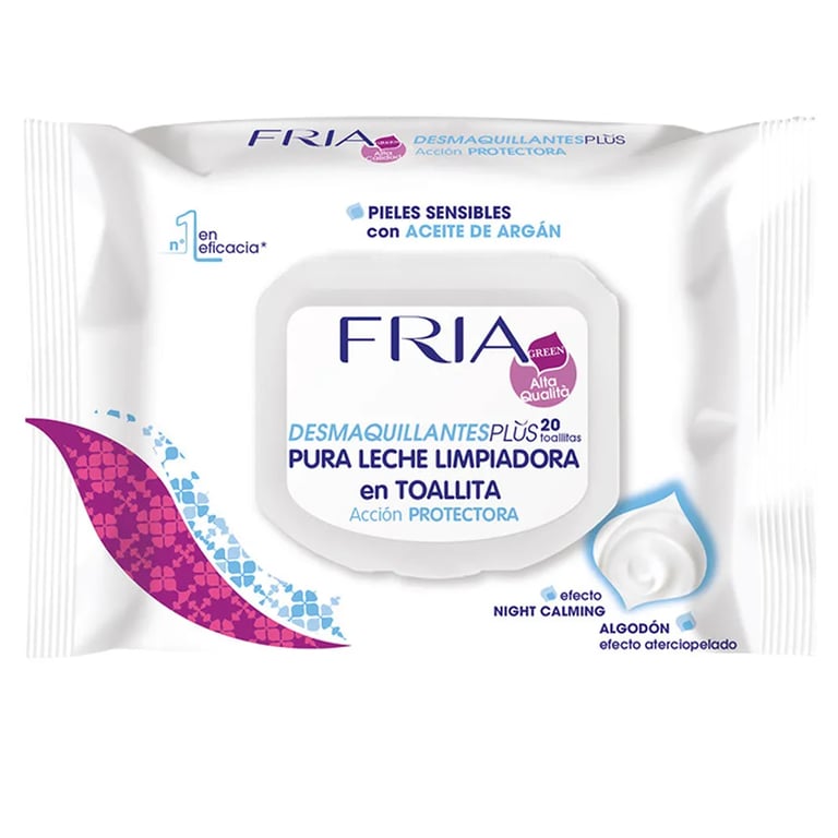 FRIA TOALLITAS DESMAQUILLANTES LECHE NIGHT CALMING