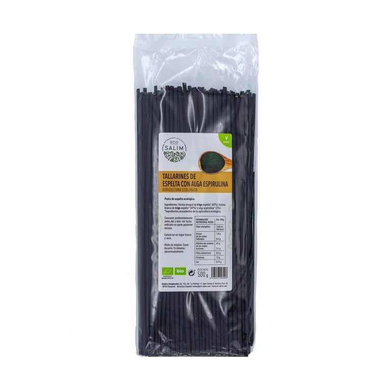 Nouilles d'épeautre aux algues spiruline bio