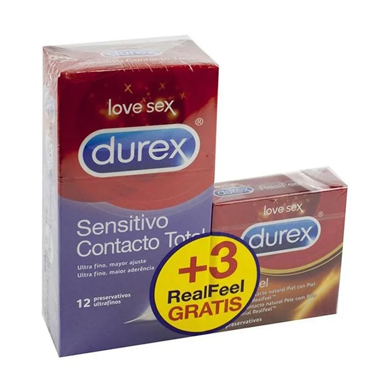 DUREX SENSITIVO CONTACT TOTAL + DUREX REAL FEEL