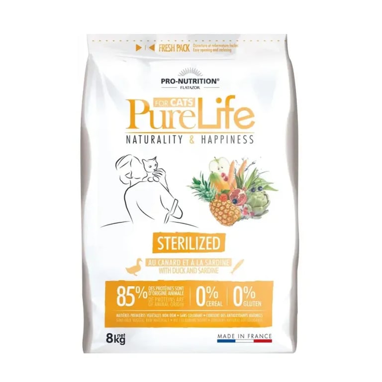 Pure Life Cat Sterilized Pato Y Sardinas