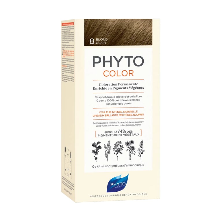 PHYTOCOLOR COLORACIÓN PERMANENTE Nº 8 RUBIO CLARO