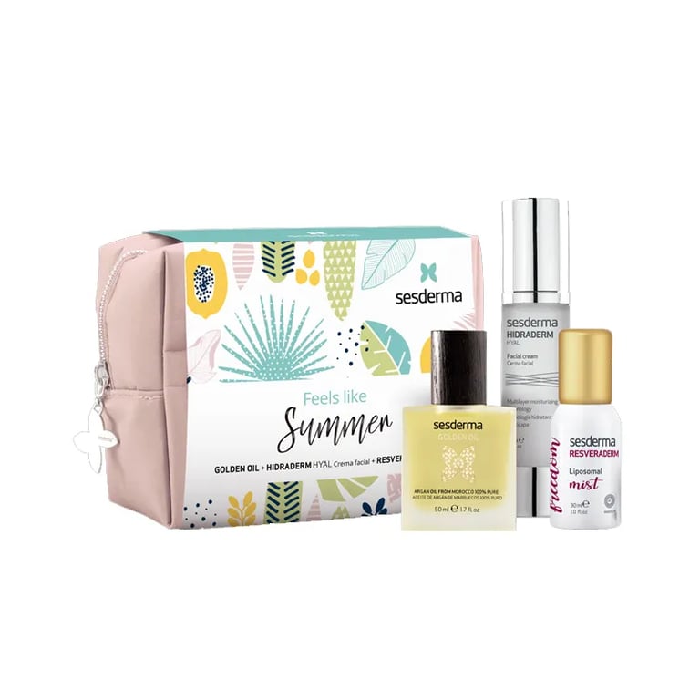 Coffret Golden Oil + Hidraderm Hyal Crème Visage + Resveraderm Mist