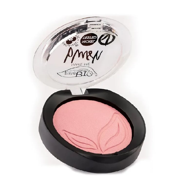 Kompaktes Bio-Rouge #01 Satiniertes Rosa mit goldenen Lichtreflexen