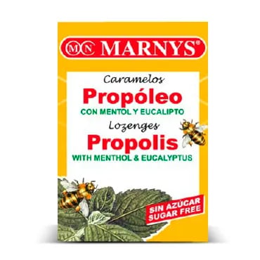 CARAMELOS DE PROPOLEO SIN AZUCAR CON MENTOL Y EUCALIPTO