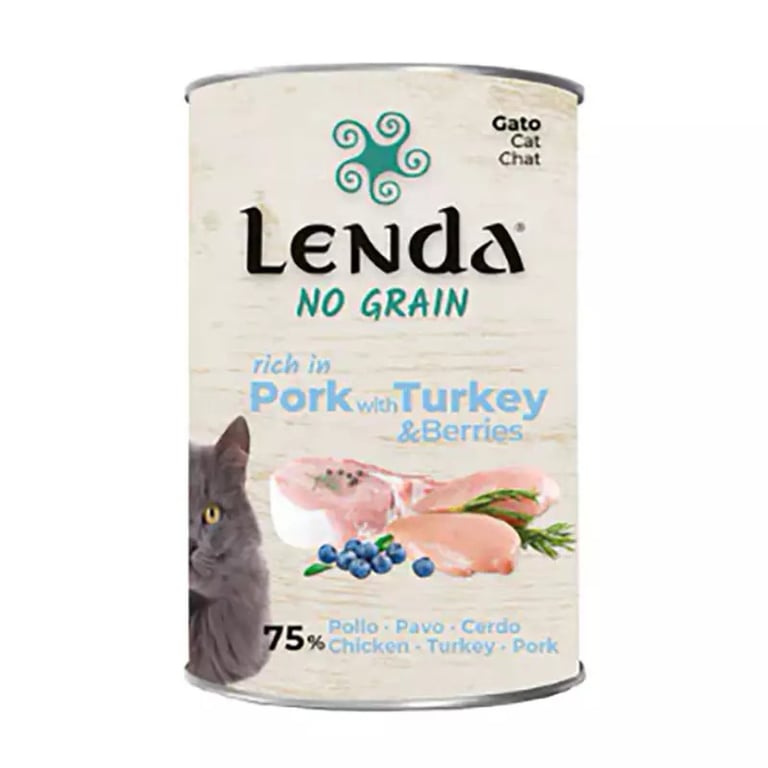 Lenda Feuchte Pastete Katz Schwein mit Pute und Heidelbeeren