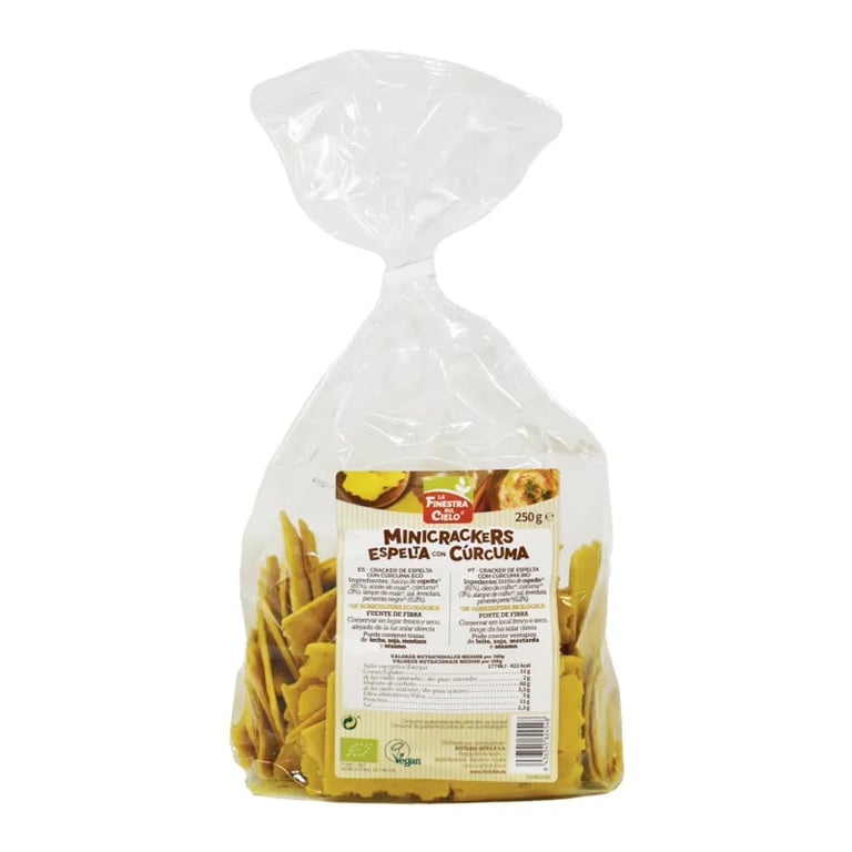 MINI CRACKERS DE ESPELTA Y CÚRCUMA