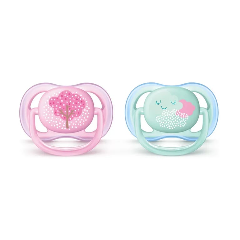 Ultra Air Silikon-Schnuller Rosa Und Blau 0-6M