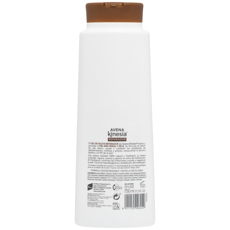 Gel Douche Réparateur Sans Savon 750 ml de Avena Kinesia