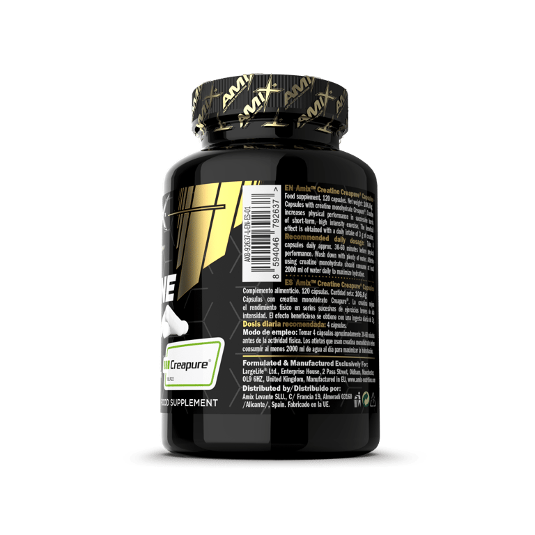 Black Line Creatine Creapure Capsules 120 VCaps de Amix Nutrition
