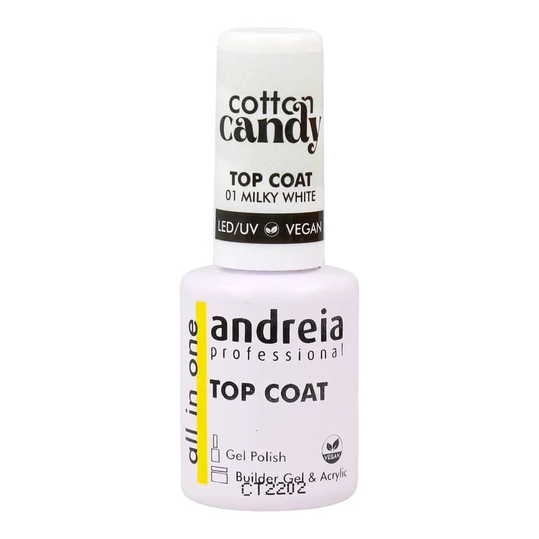 Top Coat Cotton Candy Color #01 - Milky White