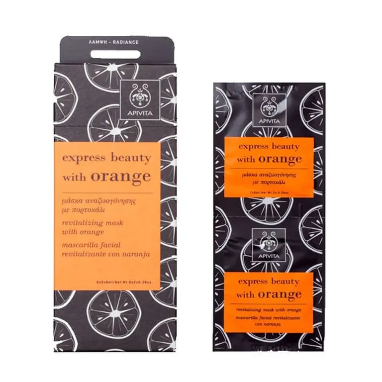Express Beauty Aufhellende Gesichtsmaske Mit Orange