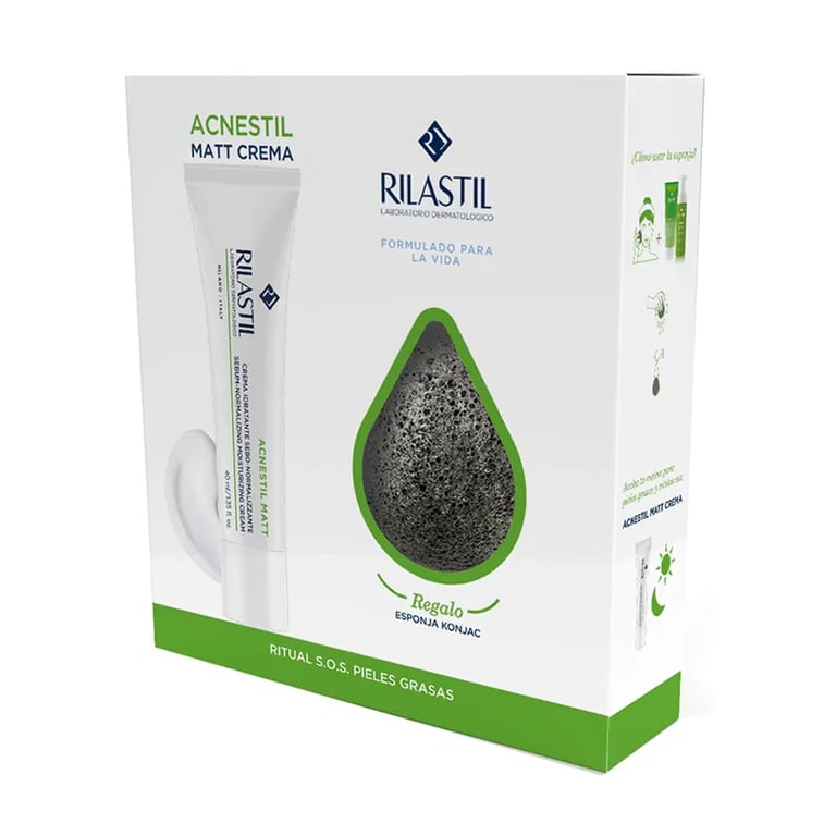 Acnestil Matt Crema Idratante Sebo-Normalizzante 40 ml + Spugna Konjac