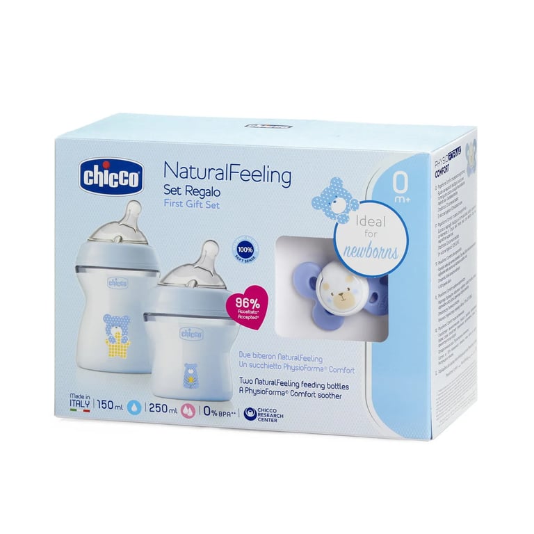 Set Regalo Natural Feeling Silicone Azzurro 0M+