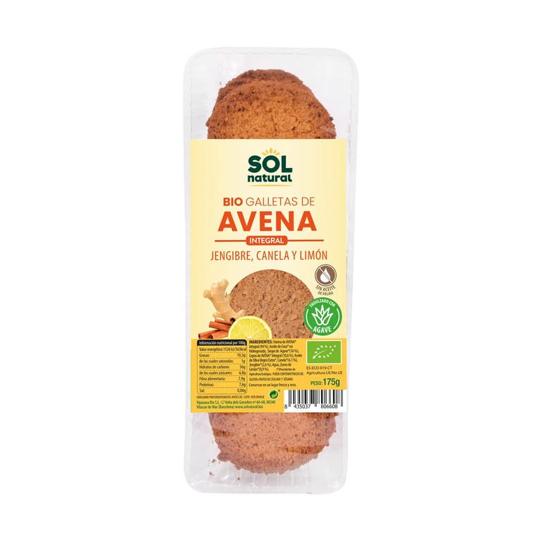 Biscuits Avoine, Gingembre Et Cannelle-Citron Bio