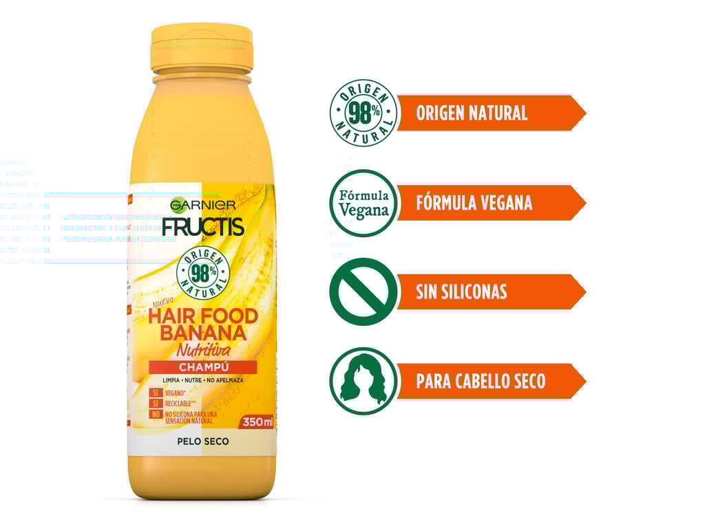 Fructis Hair Food Banane Shampooing Ultra Nourrissant 350 ml de Garnier