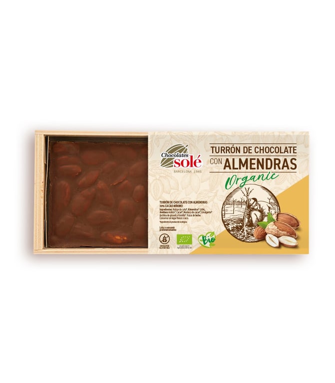 Turrón de Chocolate con Almendras Bio
