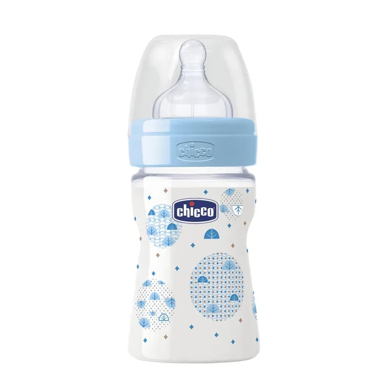 Biberon Well Being Silicone Flusso Normale 0M+ Azzurro