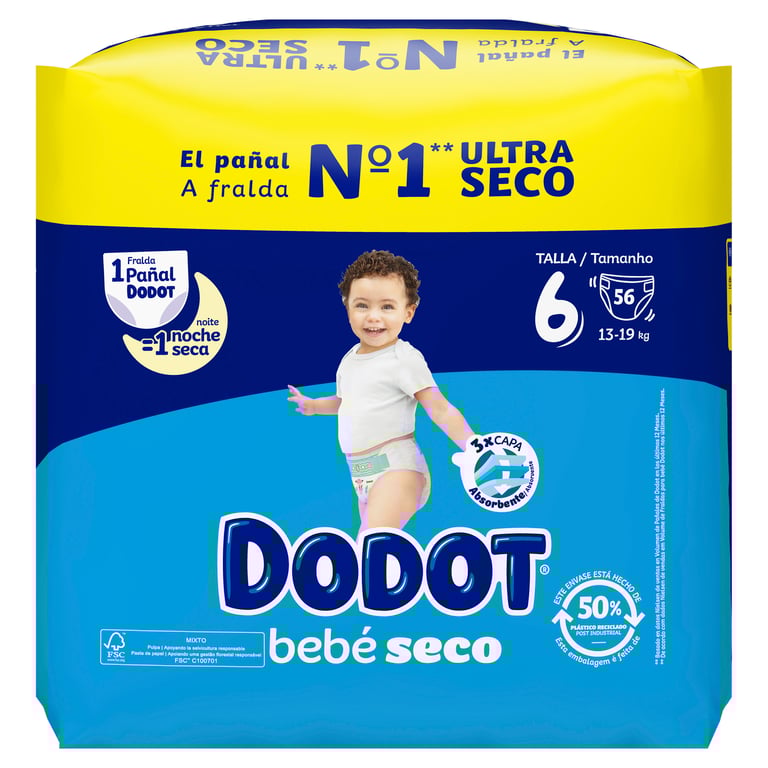 Dodot Bebé Seco T-6 56 Unds da Dodot