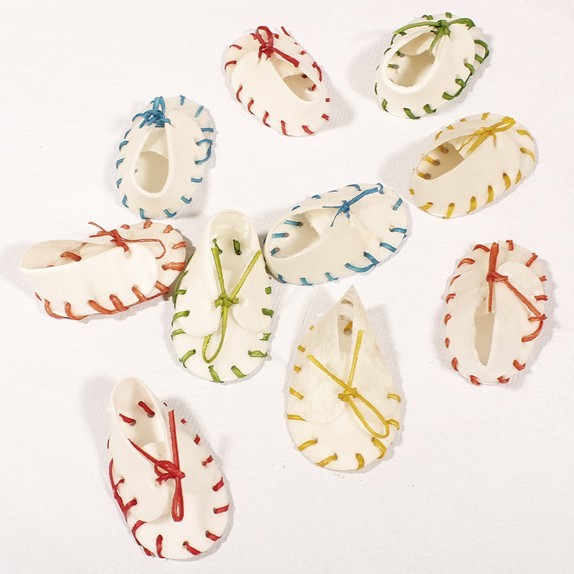 Zapato de Piel Blanco Mix 8 cm