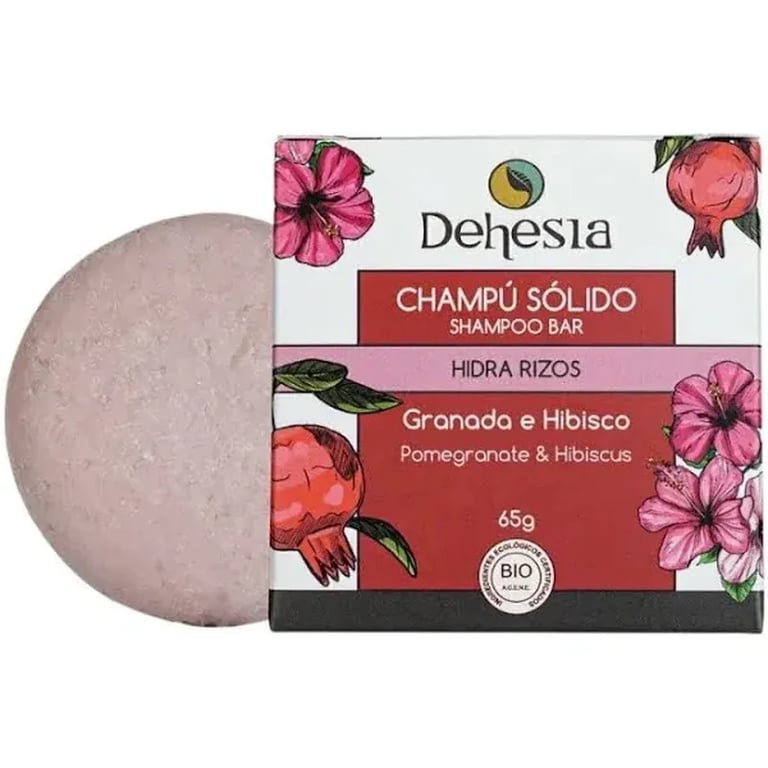Champú Sólido Hidra Rizos Granada e Hibisco Bio