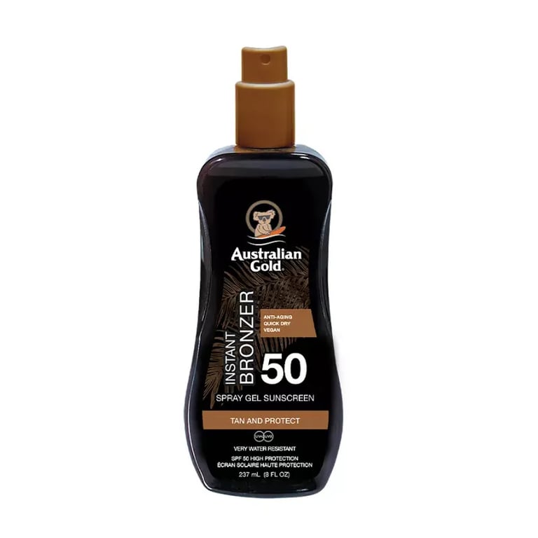 Sunscreen SPF50 Spray Gel With Instant Bronzer