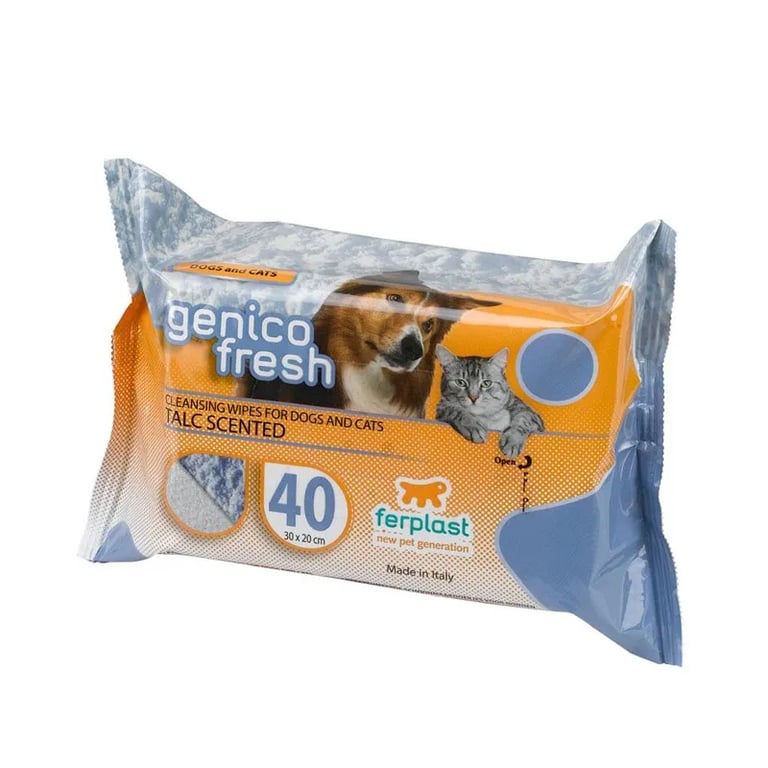 Lingettes Genico Fresh Chien et Chat Talc
