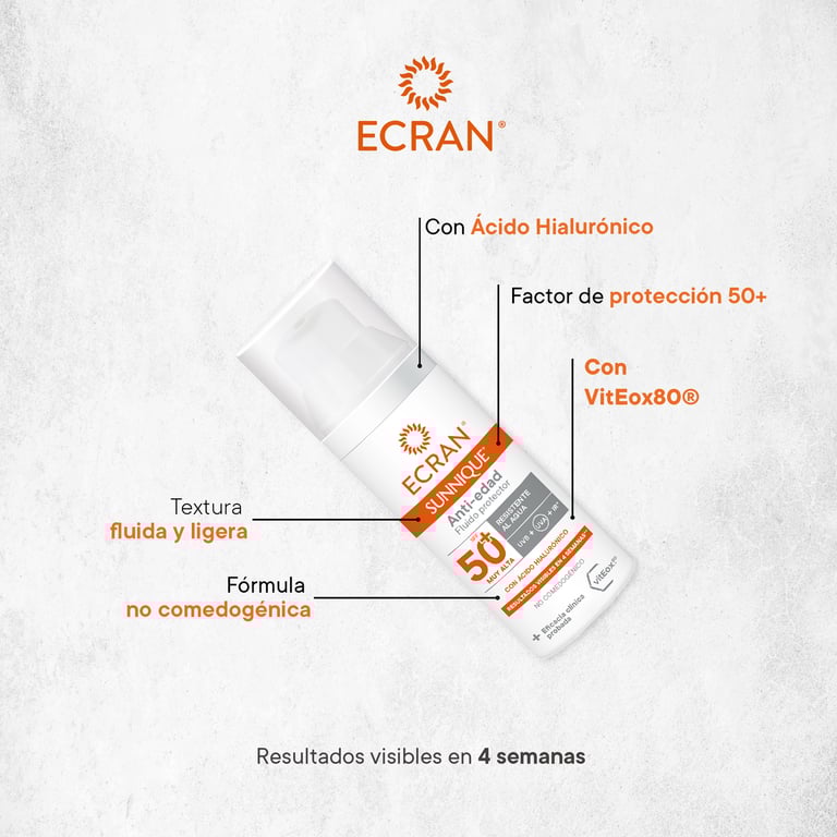 Sunnique Anti-Edad SPF50+ 50 ml de Ecran