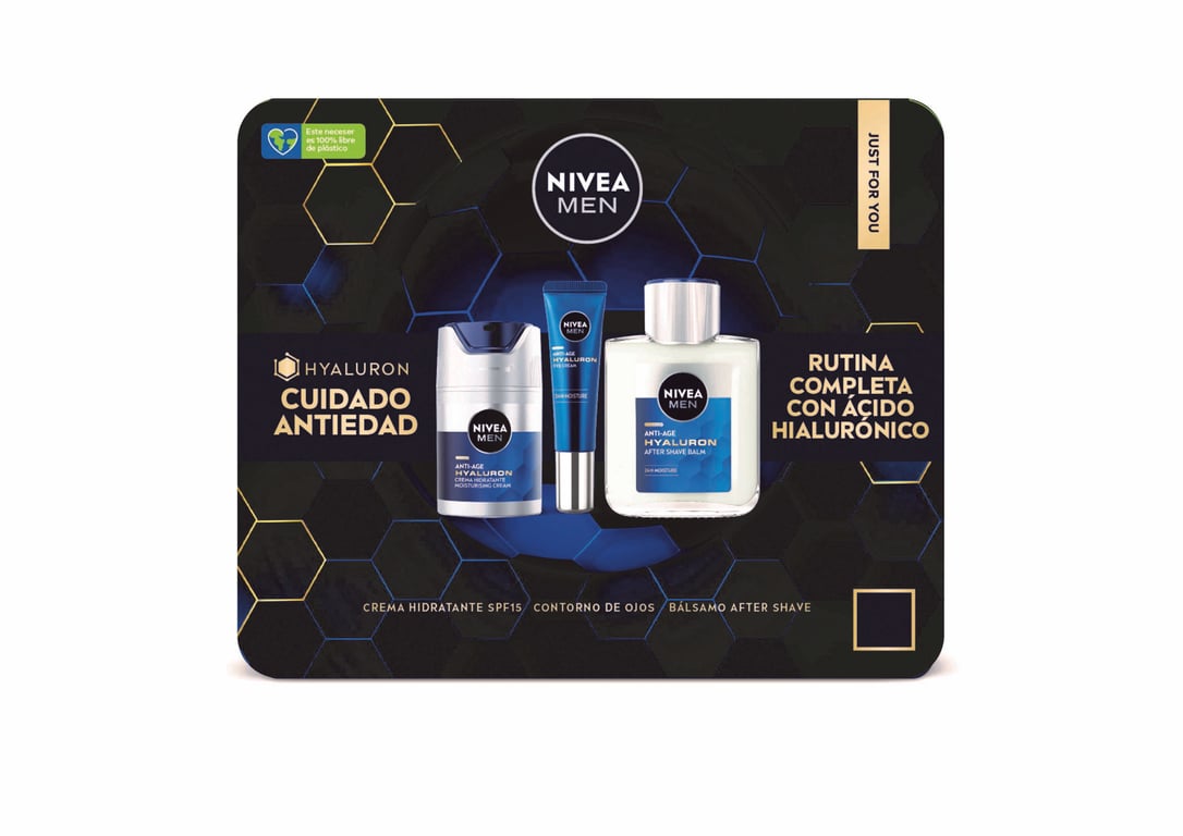 Men Hyaluron Cuidado Antiedad Pack 3 Piezas