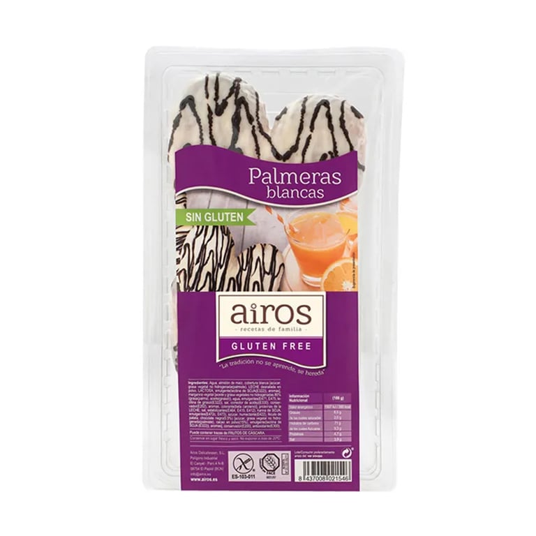 Palmeras Con Chocolate Blanco Sin Gluten