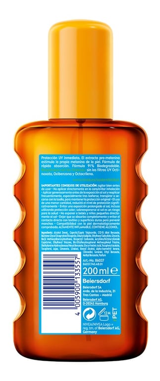 Soleil Protège Bronze Huile Solaire SPF20 200 ml de Nivea