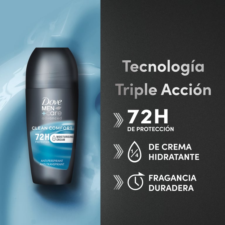 Men +Care Advanced Clean Confort 72h Deodorante 50 ml di Dove