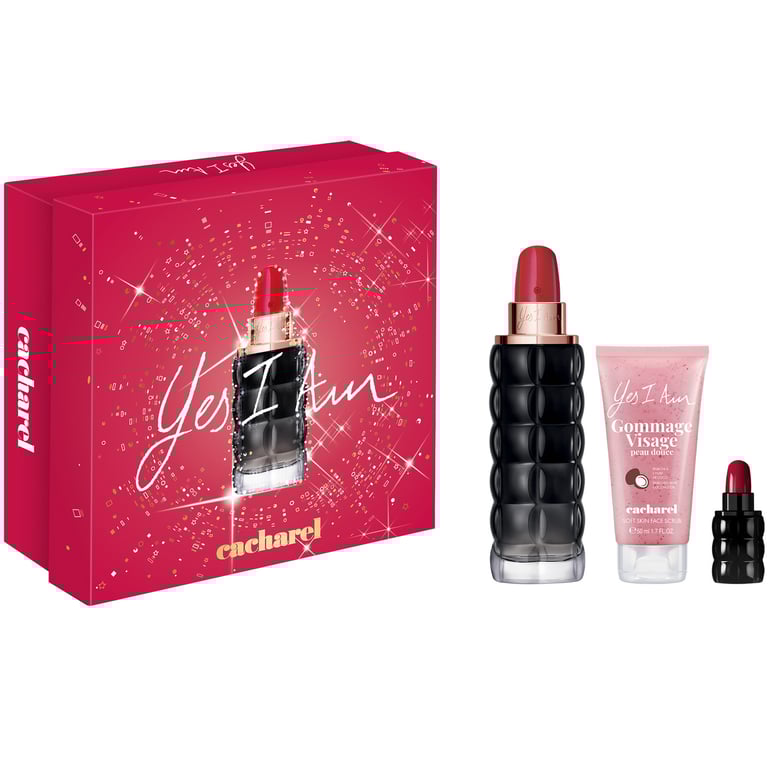 Yes I Am EDP 75 ml + EDP Mini 5 ml + Gommage 50 ml Lot de Cacharel