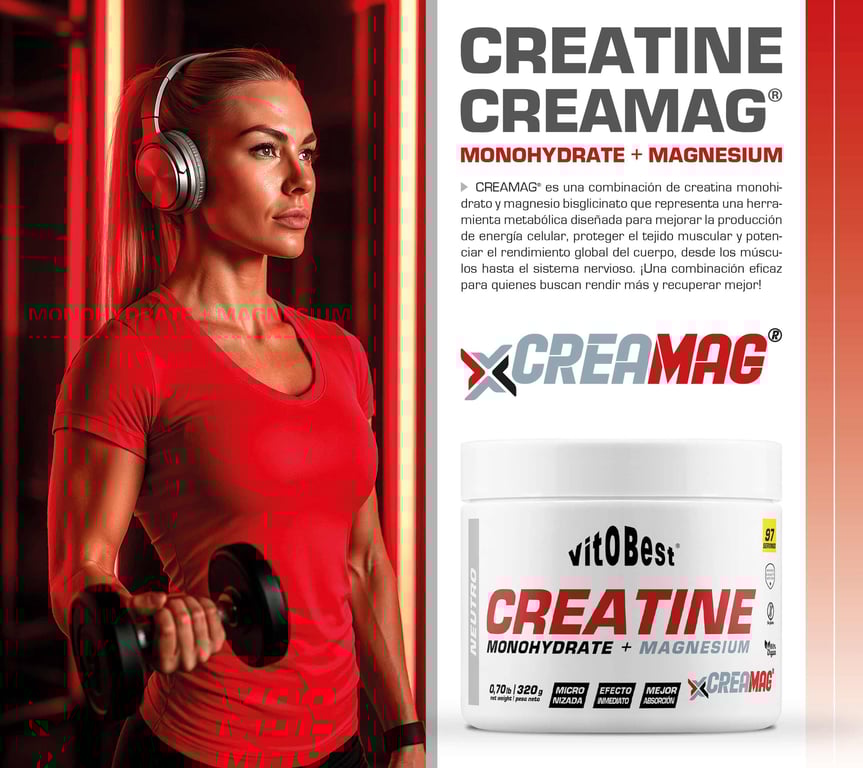 Creatine Monohydrate + Magnesium 320g de Vitobest