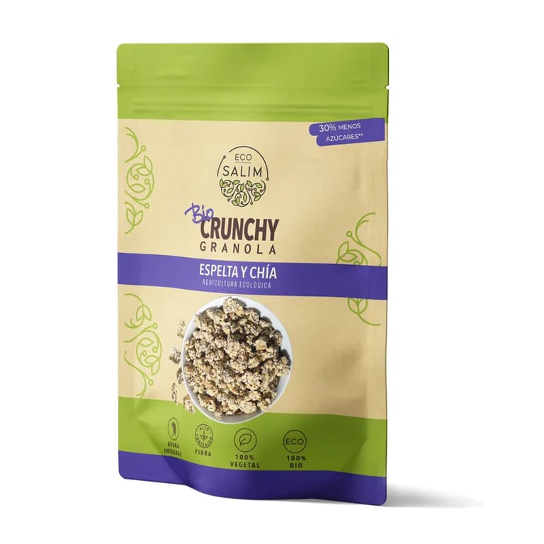Bio Crunchy Dinkel- und Chia-Granola Eco