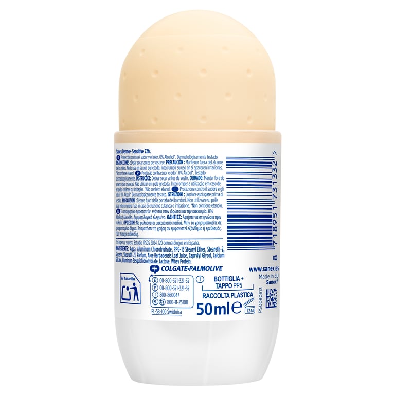 Dermo+ Sensitive 72h Deodorant Roll-on 50 ml von Sanex