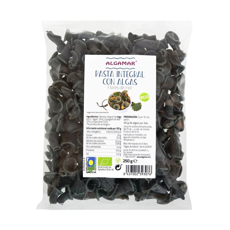 Pasta Integral Con Algas Flores De Mar Bio